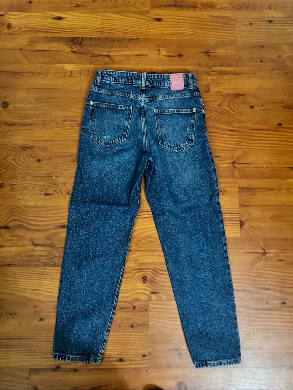 Zara Dark Blue Cropped High-Rise Jeans